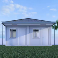 Casa Contenedor Prefabricada Moderna con Techo a Dos Aguas, Casa Móvil Modular de 2 Habitaciones con Estructura de Acero, Segura y de Fácil Instalación