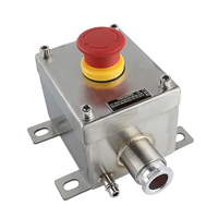 Bouton poussoir d'arrêt d'urgence Ex De IIC T6 Gb en acier inoxydable 304 épaissi, étanche IP65, pour boîtier de commande en zone dangereuse