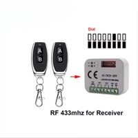 Télécommande RF HCS301 à 2 boutons avec fonction d'apprentissage, code fixe et roulant, pour porte automatique, 433 MHz 315 MHz, en plastique