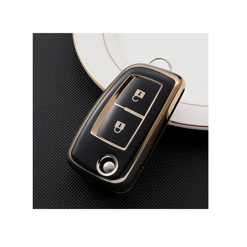 Hot sale Golden line TPU chave Capa para Nissan 2 botões chave do carro caso acessórios bolsa carteira acessório