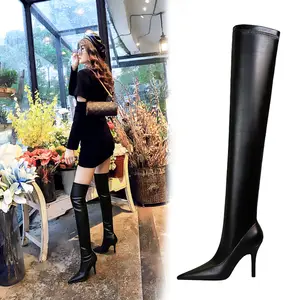 Fashion sexy nightclubs thinner high heel pointed toe pedicure skinny leg over-the-knee boots Women boots