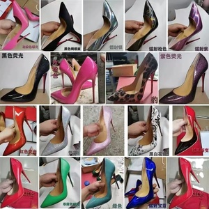 Zapatos de Tacón Alto de Diseñador 120, Zapatos Clásicos Puntiagudos Negros para Mujer, Elegantes Zapatos de Vestir con Suela Roja, Zapatos de Tacón Alto con Plataforma para Mujer - Product Image 1
