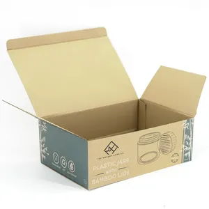 Free design 2 pack brown kraft corrugated carton package box plastic jar glass bottles packaging tuck top box shipping box