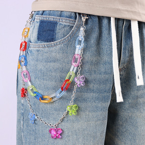 Chaîne de taille unisexe Yueli en résine couleur bonbon, style streetwear hip-hop, accessoire pour pantalon, usage quotidien - Product Image 1