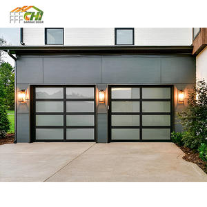 <span class=keywords><strong>Porte</strong></span> <span class=keywords><strong>de</strong></span> <span class=keywords><strong>garage</strong></span> en verre pleine vue CHI Made, finition anodisée noire, verre laminé <span class=keywords><strong>noir</strong></span>, 16x8, 9x7, 9x8, 8x8 - Product Image 1