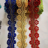 Beaucoup de couleurs 100% polyester soluble dans l'eau tissu de dentelle brodé quotidien style africain avec broderie de strass pour vêtements