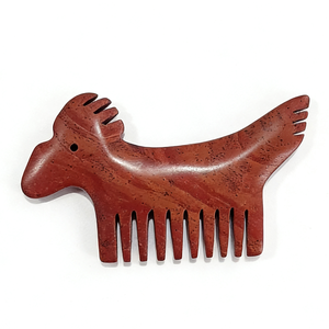 Peigne Gua Sha en pierre de Bian pour le soin de la peau, peigne en jade Guasha pour les cheveux - Product Image 6