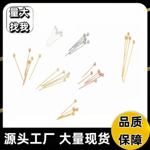 Pasador de Cobre Puro con Cabeza Redonda Bañado en Oro de 18K para Fabricación de Pendientes, Componente para Joyería - Product Image 5