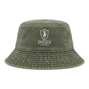 Sombrero de Pescador Verde Oliva de Index Apparel con Logotipo Bordado, Unisex, Informal, para Primavera y Verano - Product Image 1