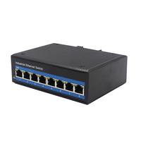 Switch Ethernet Industri Tanpa Manajemen 8 Port Gigabit RJ45 DIN-Rail Aluminium DC 12-52V Tahan Suhu Lebar Plug and Play