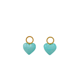 Boucles d'oreilles pendantes tendance en forme de cœur, plaquées or PVD, en acier inoxydable 316L, bijoux durables et résistants - Product Image 1