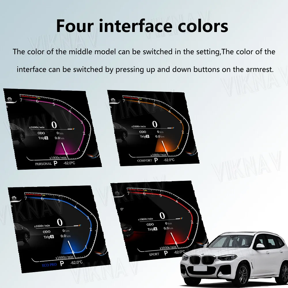 Digital Dash, Automotive Replacement Instrument Panel Gauges, Speedometer Instrument Cluster Replacement For BMW X5 E70, Digital Cluster Instrument Speedometer - 12.3inch