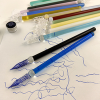 Stylo en verre artisanal en borosilicate, cadeau, vintage, signature, calligraphie, cristal, stylo à encre à tremper pour écrire, dessiner, décorer
