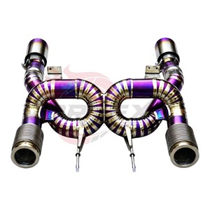 Vortex Titanium Exhaust for McLaren 720S Straight Pipe Catback Shielded Downpipe Premium Dual Loop Full <b>Kit</b> - Product Image 5