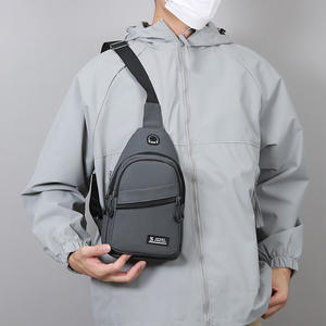 S Sport Sac de poitrine pour homme, grande capacité, revêtement PU, sac bandoulière pour le cyclisme en plein air, usage quotidien, gris, noir, vert militaire foncé - Product Image 4