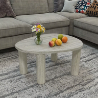 Table basse ovale moderne de luxe en MDF avec autocollant 3D, mobilier écologique pour salon, salle à manger, école, chambre, hôtel