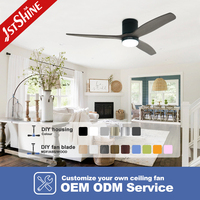 Ventilateur de plafond intelligent 1stshine avec lumière, contrôle Wi-Fi via application, compatible vocal, télécommande, moteur DC, excellent pour la décoration intérieure