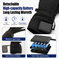 Gants chauffants électriques rechargeables avec technologie de chauffage instantané par batterie pour le ski, la chasse, la conduite et le camping en hiver