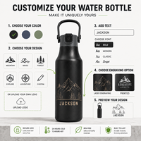 Botella de Agua Aislada de 24 oz con Logotipo Personalizado, Libre de BPA, Tapa con Cierre, Recubrimiento en Polvo, Acero Inoxidable, para Viajes, Gimnasio, Escuela, Regalo