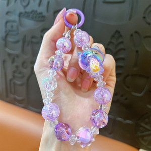 Bán Buôn Dễ Thương Cô Gái Vẽ Tay Phim Hoạt Hình Keychain Sao Tình Yêu Kẹo Vòng <span class=keywords><strong>Bead</strong></span> Vòng Đeo Tay Cho Phụ Nữ Điện Thoại Di Động Dây Đeo Cổ Tay - Product Image 6