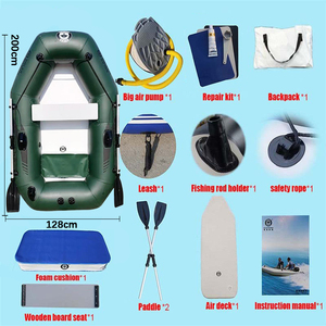 B200-3 <span class=keywords><strong>Bateau</strong></span> pneumatique pour 2 personnes 6,56 pieds Kayak de pêche en PVC <span class=keywords><strong>200</strong></span> cm Plancher en matelas pneumatique Luxe Pêcheur Canot rigide à rames Dinghy - Product Image 2