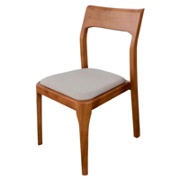 Chaise de salle à manger sans accoudoirs en bois massif de caoutchouc rembourrée, style nordique, luxe léger, pour restaurant, café, maison, hôtel