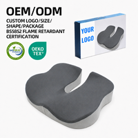 Coussin de siège en mousse à mémoire de forme personnalisé en forme de U, amovible, lavable, ergonomique, avec support coccyx pour chaise et siège de voiture