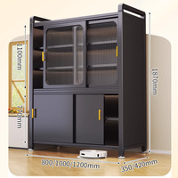 Cuisine modulaire extérieure moderne, armoires de rangement coulissantes personnalisées, accessoires en acier noir/blanc, montage facile, réglables, durables
