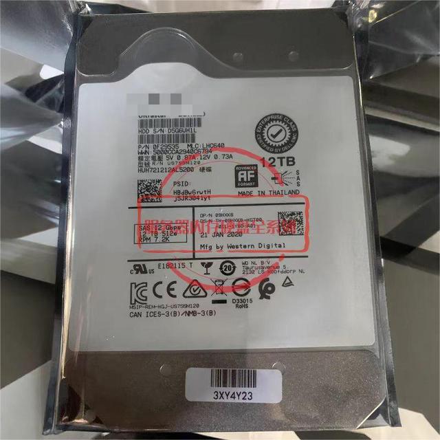 For Dell 9HXK6 SAS External Hard Drive HGST 0F29535 HUH721212AL5200 12TB Capacity SATA Expansion Port for PC Server Use