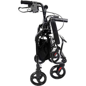 Andador/Silla de Ruedas (2 en 1), Andador con Silla para Personas Mayores y Adultos, Negro, KMINA K10047 - Product Image 1