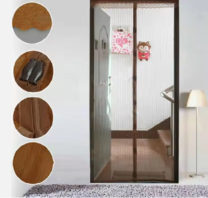 Mosquitera de malla negra con cierre automático de alta calidad, cortina magnética para insectos <span class=keywords><strong>antimoscas</strong></span>, <span class=keywords><strong>puerta</strong></span>, diseño moderno, hecho de poliéster duradero - Product Image 2