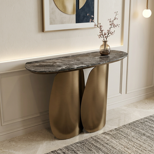 Buffet d'appoint contemporain en pierre frittée anti-rayures pour entrée, couloir et présentation domestique - Product Image 5