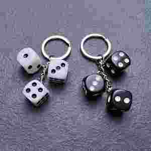 Xúc Tiến bán buôn may mắn mỉm cười khuôn mặt Keychain túi quyến rũ khóa xúc xắc số bida đen 8 bóng Keychain Mặt dây chuyền xúc xắc <span class=keywords><strong>Keyring</strong></span> - Product Image 6