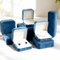 Boîte en carton personnalisée de luxe pour bijoux, boucles d'oreilles, colliers, coffret cadeau en velours, emballage de vente et de rangement