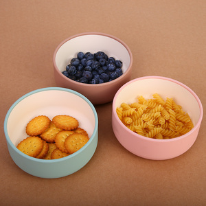 Ensemble de vaisselle en silicone pour bébé, kit d'alimentation, assiette à ventouse divisée bicolore pour la diversification alimentaire - Product Image 3