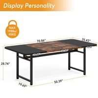 Tribesigns MDF conseil bureau réunion bureau en bois salle à manger table à manger pour 6-8 personnes mobilier de restaurant commercial