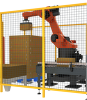 Robot de palettisation industriel entièrement automatique à 6 axes avec commande PLC par moteur et électronique pour boîtes et cartons, garantie 1 an
