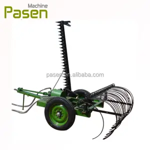 Farm machinery mowing hay rake with tractor trailed Agricultural grass equipment