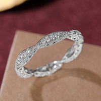 Anillos CAOSHI 2026 con Diseño de Ondas Cruzadas, Brillantes y Redondos, con Circonita Cúbica, para Compromiso, Boda, Moda, Fiesta, Joyería para Mujer