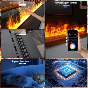 Kontrol APP pintar uap LED api TV dekoratif perapian suara kayu bakar retak 3D Air Vapor perapian listrik - Product Image 4