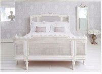 Lit double en bois massif de chêne américain, mobilier de chambre à coucher haut de gamme, sur mesure