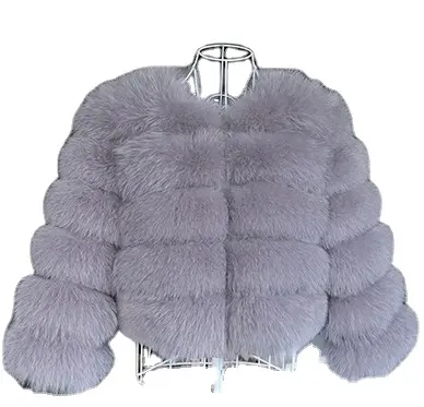 Yapay kürk kısa ceket artı boyutu yaka mont bayanlar için kış adam yapılan tilki kürk ceket
