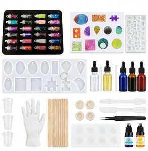 Kit de Resina UV Creativa para Joyería DIY, Resina Epoxi Transparente de Curado Rápido, Moldes de Silicona para Colgantes, Pendientes y Llaveros - Product Image 5