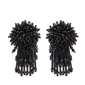 En gros boucles d'oreilles en Cristal pur fait à la main perle de riz frange boucles d'oreilles - Product Image 1