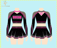 Tenue de compétition pour filles, design de qualité, couleur rouge, vêtements d'entraînement personnalisés, uniforme d'équipe pour filles, uniformes de cheerleading entièrement ornés de strass