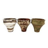 Pot Bunga Keramik Jingdezhen Tahan Panas, Anti Karat, Bernapas, Gaya Wabi-sabi, untuk Sukulen dan Tanaman Hijau di Meja, Bergaya Rustic