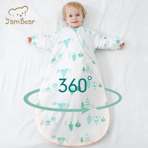100% coton biologique bébé sac de couchage durable à manches longues sac de couchage personnalisé mousseline naturelle <span class=keywords><strong>fermeture</strong></span> éclair Newbron bébé sac de couchage - Product Image 2