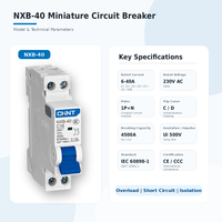 Interruptor Diferencial RCBO CHINT NXBLE-40 IEC 61009-1 AC Tipo C Curva D para Proyectos Eléctricos Comerciales