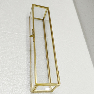 Boîte aux Lettres <span class=keywords><strong>Vintage</strong></span> en Métal et Verre « Love » avec Parchemin, Boîte de Présentation Claire en Métal Doré et Verre pour Réception de Mariage - Product Image 4