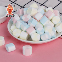 Fabricación de dulces de malvavisco navideño 20g Forma de rollo colorido Algodón de azúcar Delicioso dulce Snack Halal Marshmallow Bar